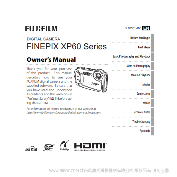 富士 XP60 英文版 finepix series  owner's manual說明書下載 使用手冊(cè) pdf 免費(fèi) 操作指南 如何使用 快速上手 
