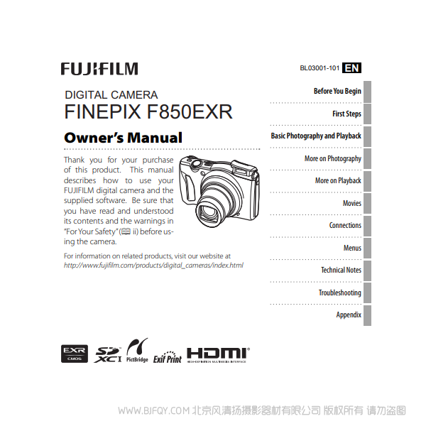 富士 F850EXR 英文版說(shuō)明書(shū) finepix owner's manual 說(shuō)明書(shū)下載 使用手冊(cè) pdf 免費(fèi) 操作指南 如何使用 快速上手