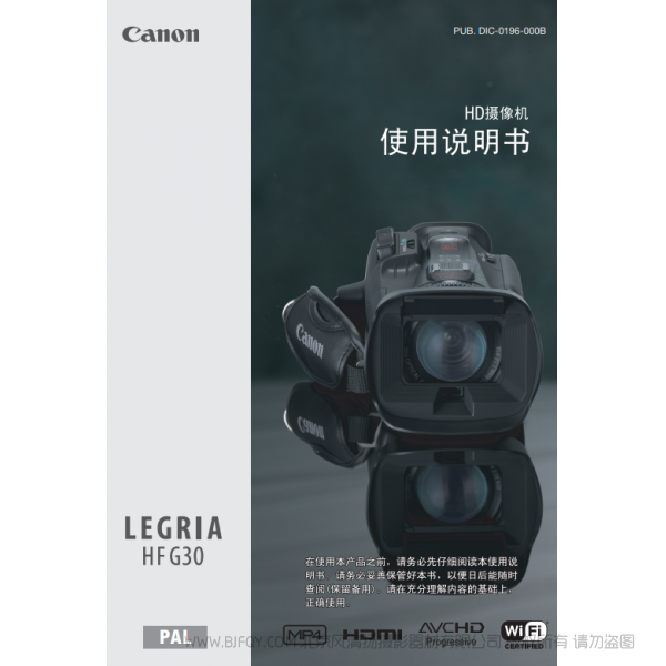 佳能 Canon HF系列 LEGRIA HF G30 使用說明書 說明書下載 使用手冊 pdf 免費(fèi) 操作指南 如何使用 快速上手