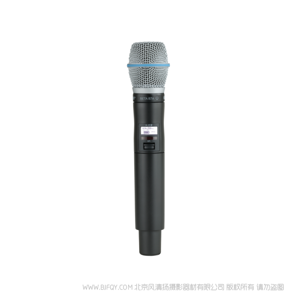 Shure 舒爾 ULXD2/B87A Beta87A話筒配備ULXD2手持式發(fā)射機(jī) ULX-D數(shù)字無線系統(tǒng)之BETA87A手持式無線發(fā)射機(jī)。 