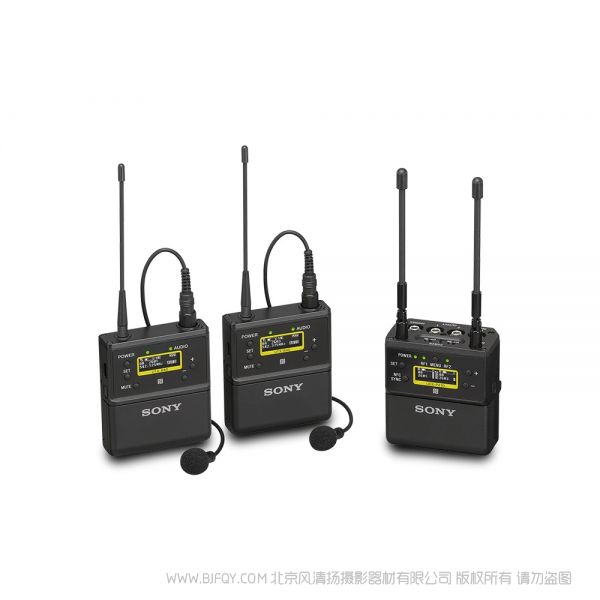 索尼 UWP-D27  一拖二 B40x2，P41Dx1 無線腰包式麥克風套件，帶腰包式發(fā)射器、2 通道便攜式接收器、領(lǐng)夾式麥克風和配件