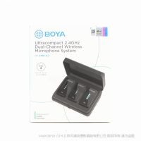 博雅 BOYA BY-XM6-K2 2.4GHz 超緊湊型無線麥克風(fēng)系統(tǒng)套件 無線麥克風(fēng)一拖二 3.5口 TRS 1V2 帶充電盒 