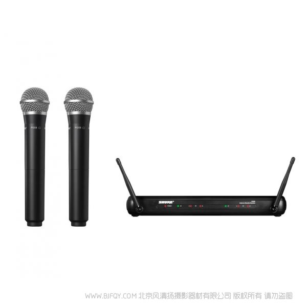 Shure 舒爾 SVX288/PG58 雙人聲無線系統(tǒng)  一拖二 包括SVX88雙通道分集接收機，2個帶PG58話筒頭的手持發(fā)射機。