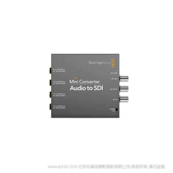 BMD Mini Converter Audio to SDI SD和HD格式將音頻嵌入任何SDI源，較高可達(dá)1080p60 音頻嵌入SDI信號(hào)